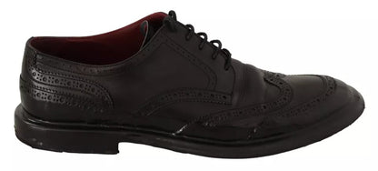 Dolce &amp; Gabbana – Schwarze Oxford-Schuhe aus Leder im Brogue-Stil