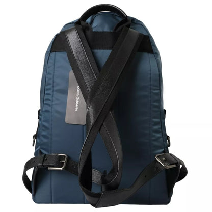 Dolce &amp; Gabbana Blauer Nylon-Rucksack mit #DGFamily-Patch für Männer