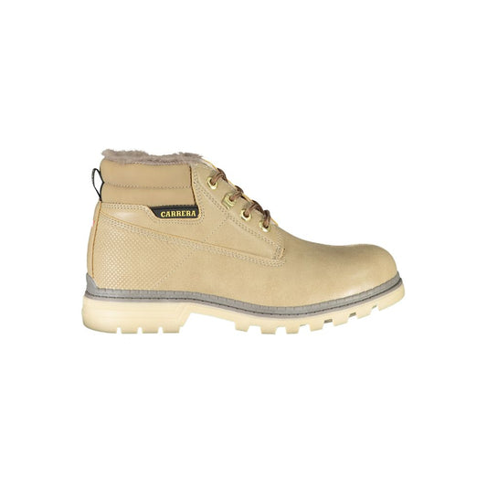 Carrera – Beige Schnürstiefel mit Kontrastdetails