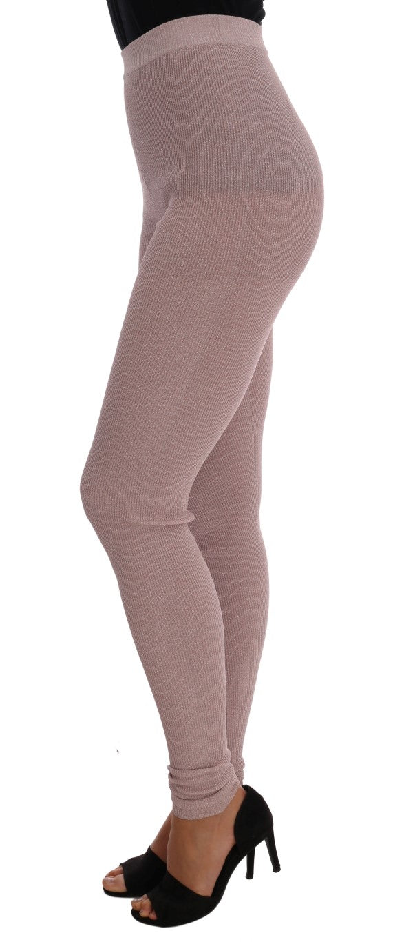 Calze collant rosa elasticizzate in vita