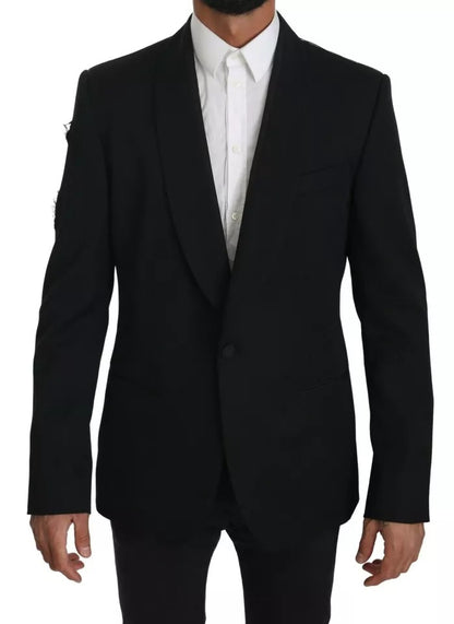 Dolce &amp; Gabbana – Schwarzer, einreihiger Blazer