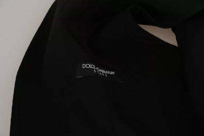 Dolce &amp; Gabbana – Schwarze, einfarbige Weste „STAFF“ in Slim Fit