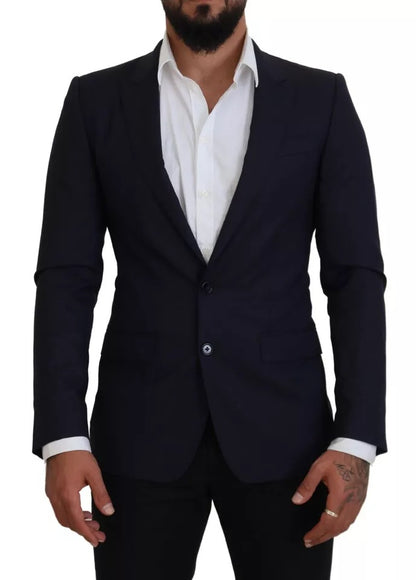 Dolce &amp; Gabbana - Blauer Blazer aus Wolle im Slim Fit für Herren