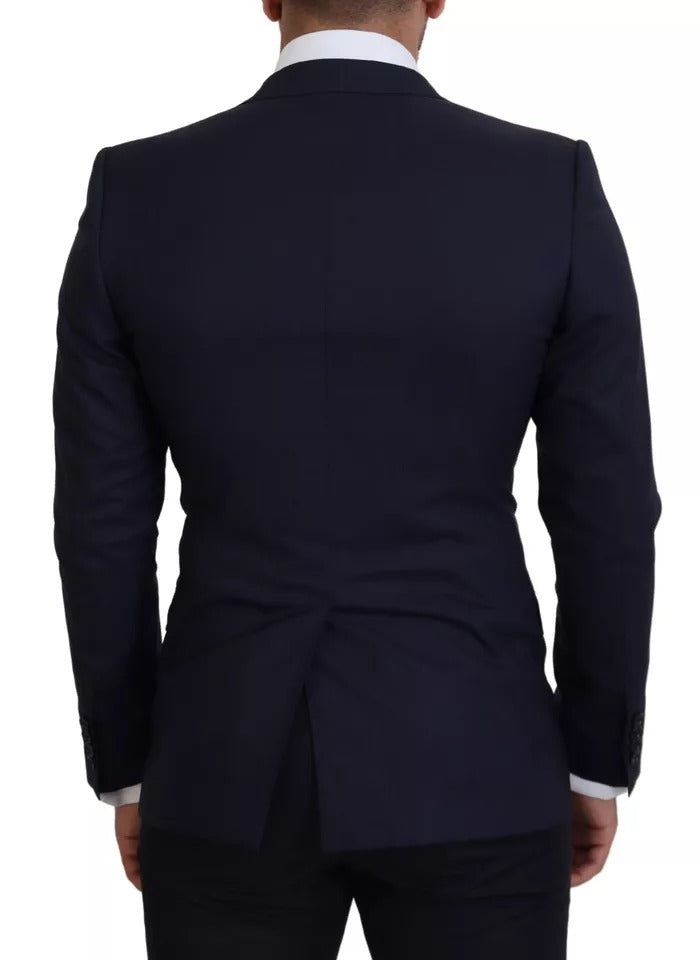 Dolce &amp; Gabbana - Blauer Blazer aus Wolle im Slim Fit für Herren