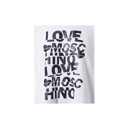 Love Moschino Oversized-Sweatshirt aus glitzernder Baumwolle - Grau