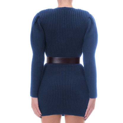 Elisabetta Franchi Blue Wool Women Dress