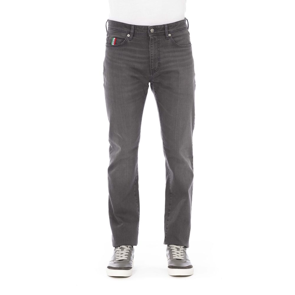 Baldinini Trend Gray Cotton Men Jeans