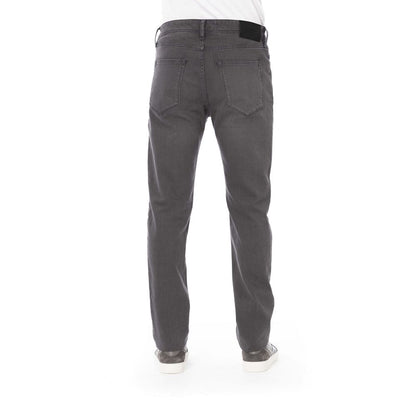 Graue Baumwolljeans und -hose