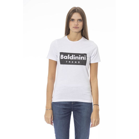 Baldinini Trend Weißes Baumwoll-Damen-T-Shirt