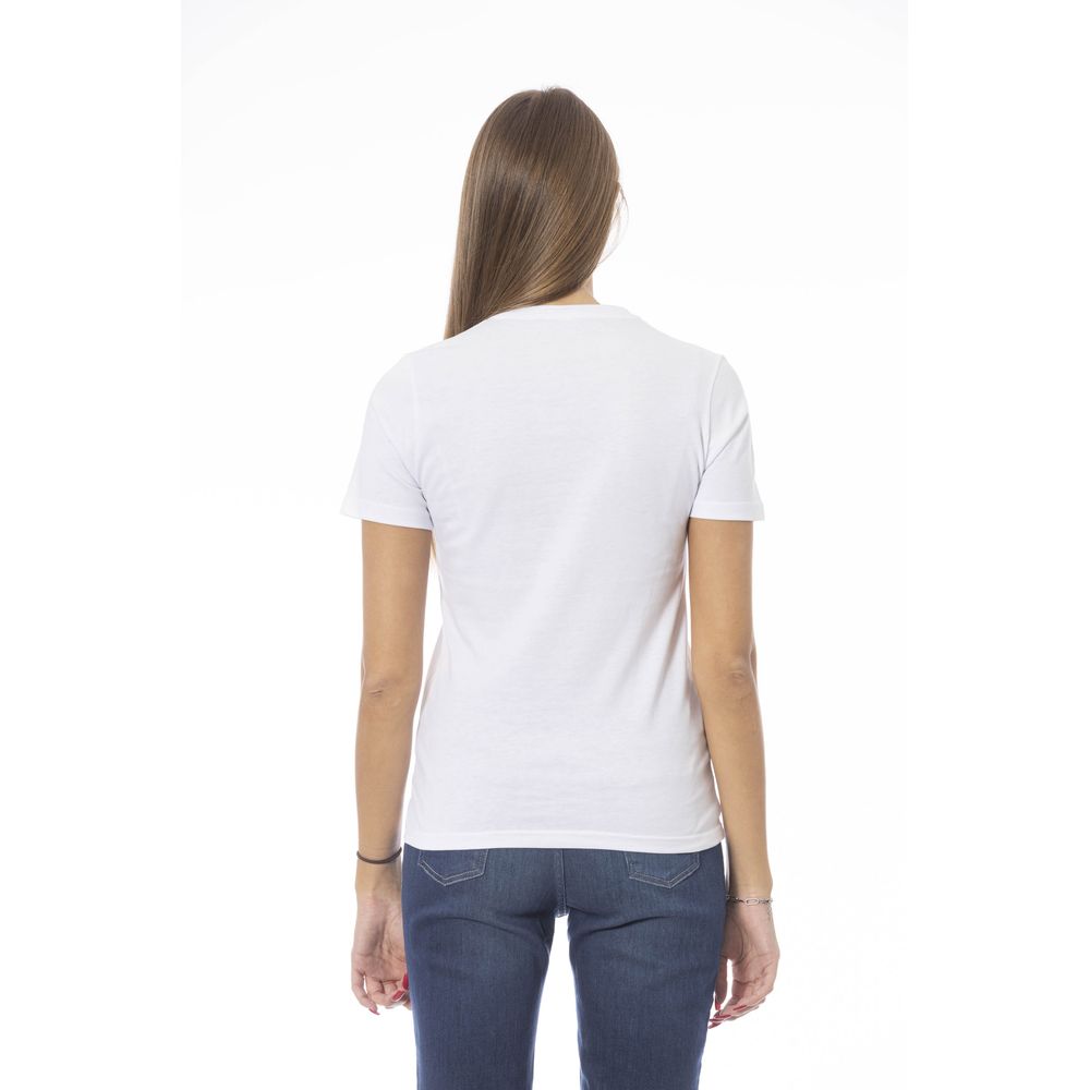 Baldinini Trend Weißes Baumwoll-Damen-T-Shirt