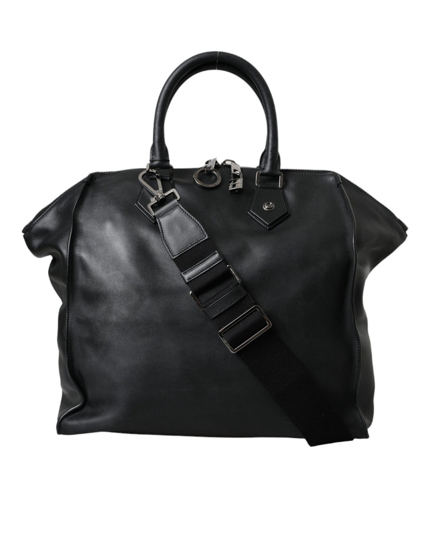 Dolce &amp; Gabbana – Shopper-Tasche im Bikerstil aus gewaschenem Kalbsleder in Schwarz