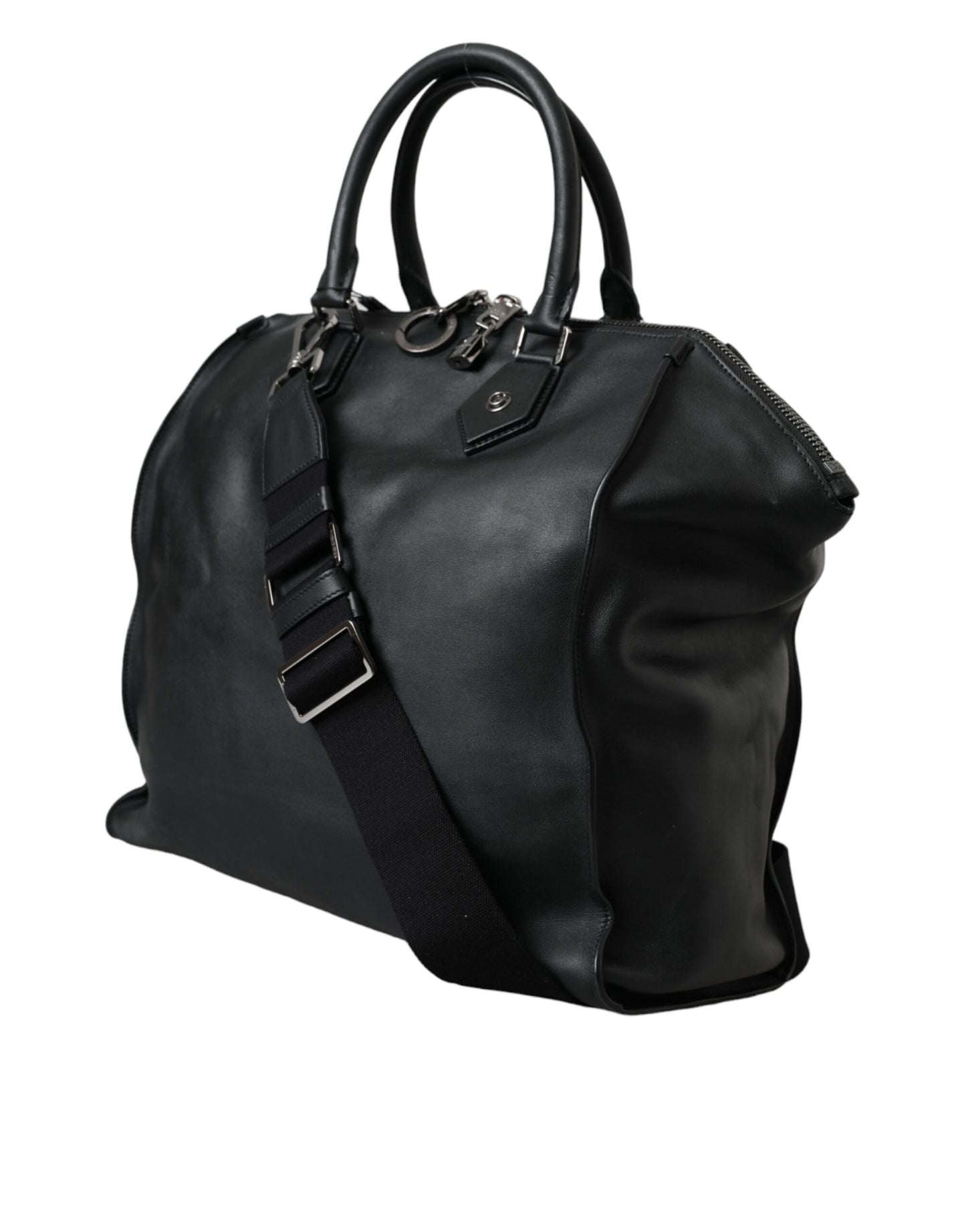 Dolce &amp; Gabbana – Shopper-Tasche im Bikerstil aus gewaschenem Kalbsleder in Schwarz