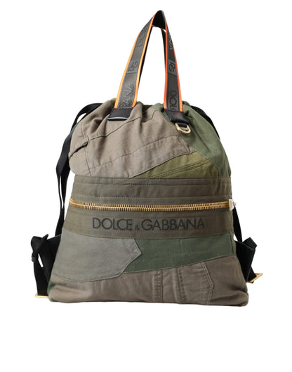 Dolce &amp; Gabbana Militärgrüner Patchwork-Rucksack