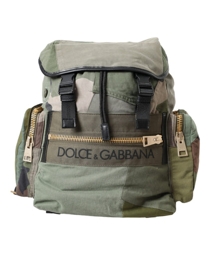 Dolce &amp; Gabbana Militärgrüner Patchwork-Rucksack