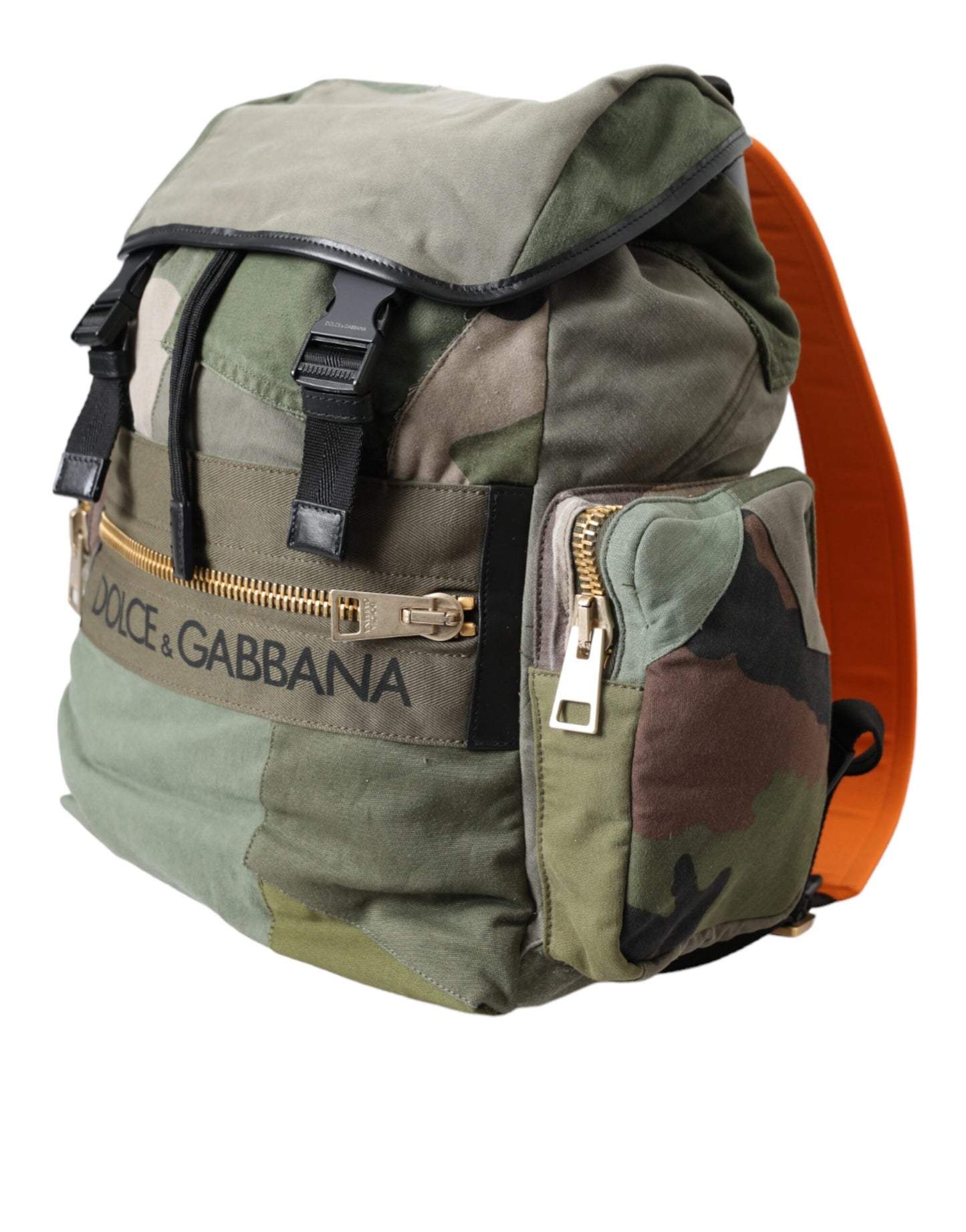 Dolce &amp; Gabbana Militärgrüner Patchwork-Rucksack