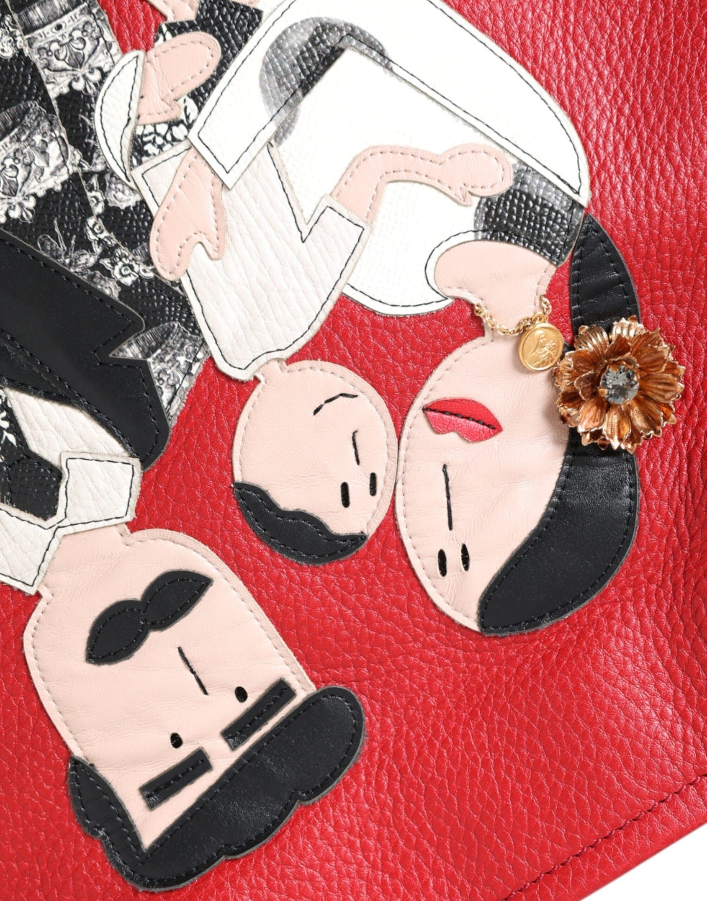 Dolce &amp; Gabbana – Einkaufstasche mit #DGFamily-Patch aus rotem Leder