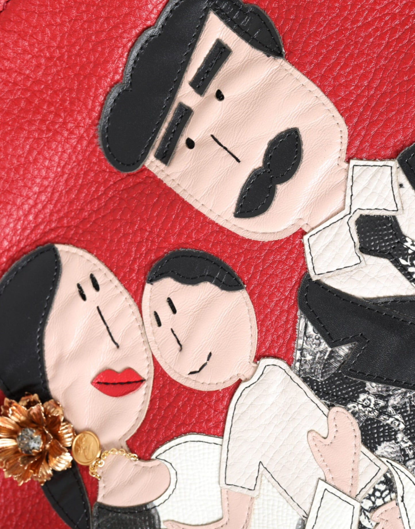 Dolce &amp; Gabbana – Einkaufstasche mit #DGFamily-Patch aus rotem Leder