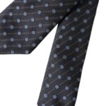 Dolce & Gabbana Black Blue Polka Dot Silk Adjustable Men Tie