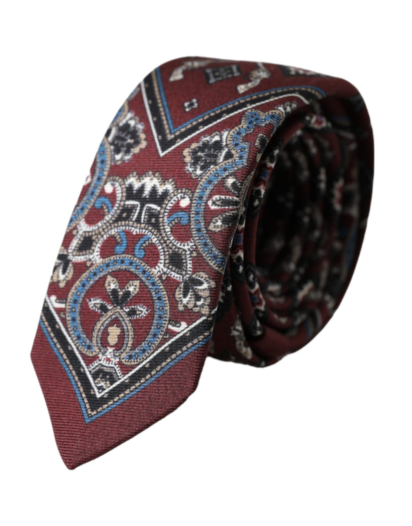 Dolce &amp; Gabbana – Verstellbare Krawatte aus 100 % Seide mit Bordeaux-Print für Herren