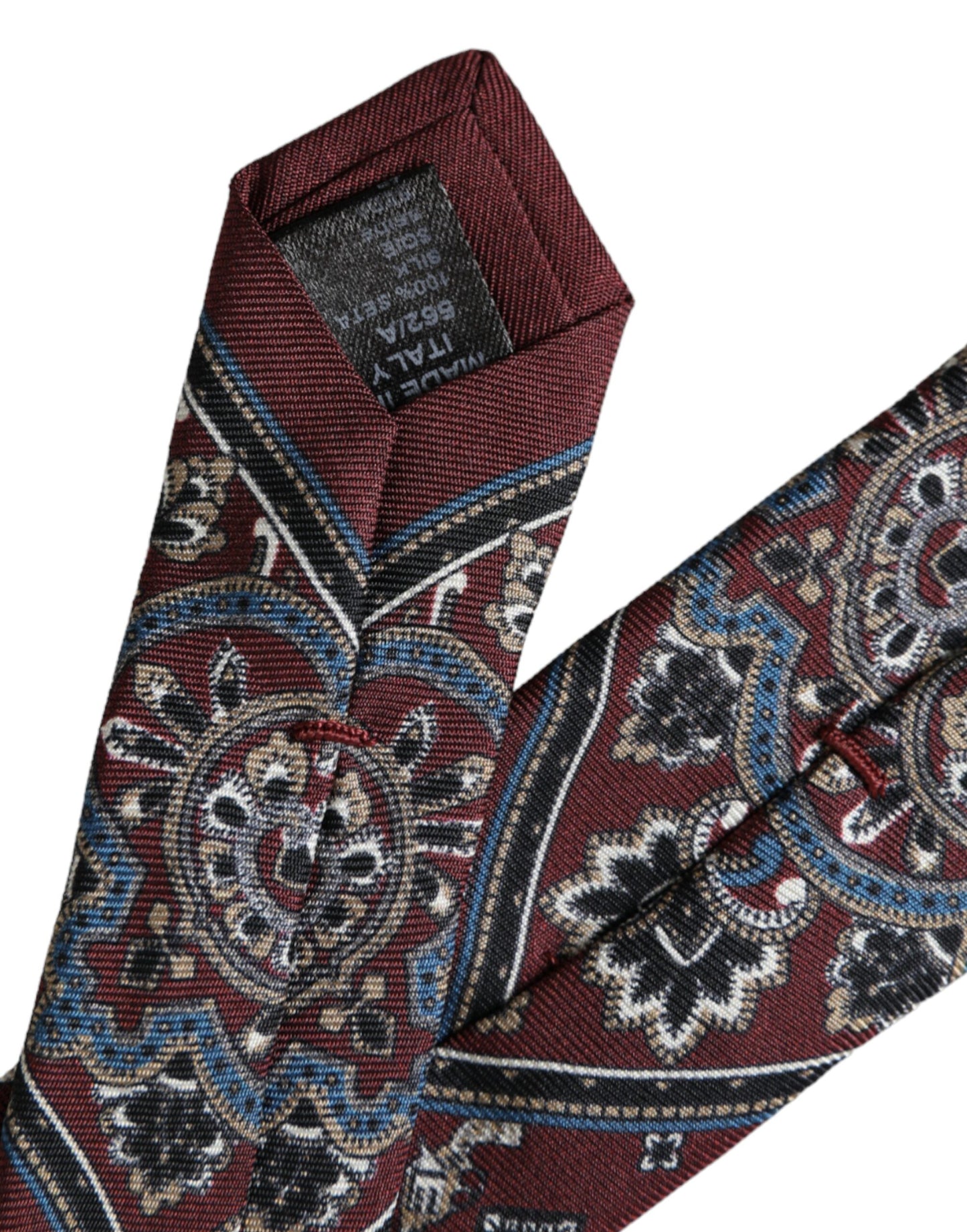 Dolce &amp; Gabbana – Verstellbare Krawatte aus 100 % Seide mit Bordeaux-Print für Herren