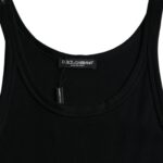 Dolce &amp; Gabbana Schwarzes Tanktop ärmelloses Unterwäsche-T-Shirt für Männer