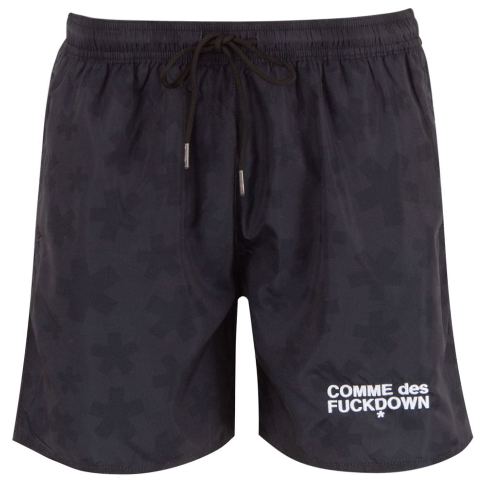 Comme Des Fuckdown Schwarze Polyester-Bermudashorts für Herren