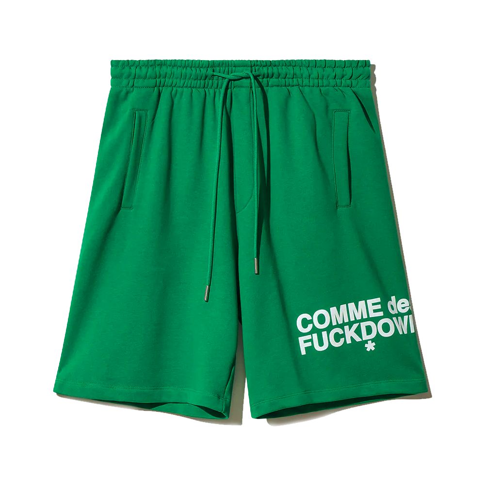 Comme Des Fuckdown – Grüne Baumwollshorts