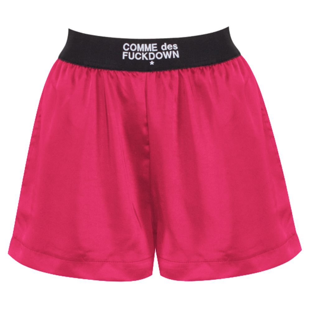 Comme Des Fuckdown – Polyester-Shorts in Fuchsie