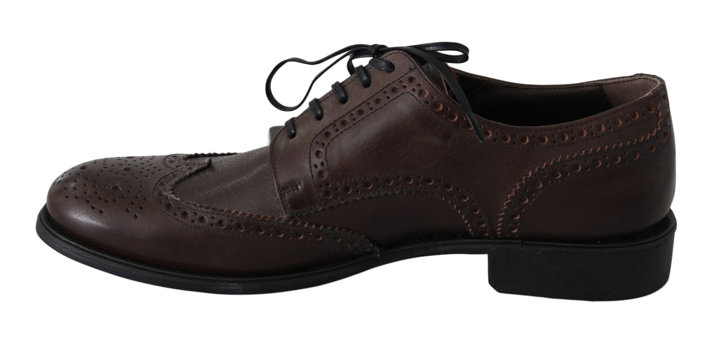 Dolce &amp; Gabbana Elegante Derby-Brogues aus braunem Leder