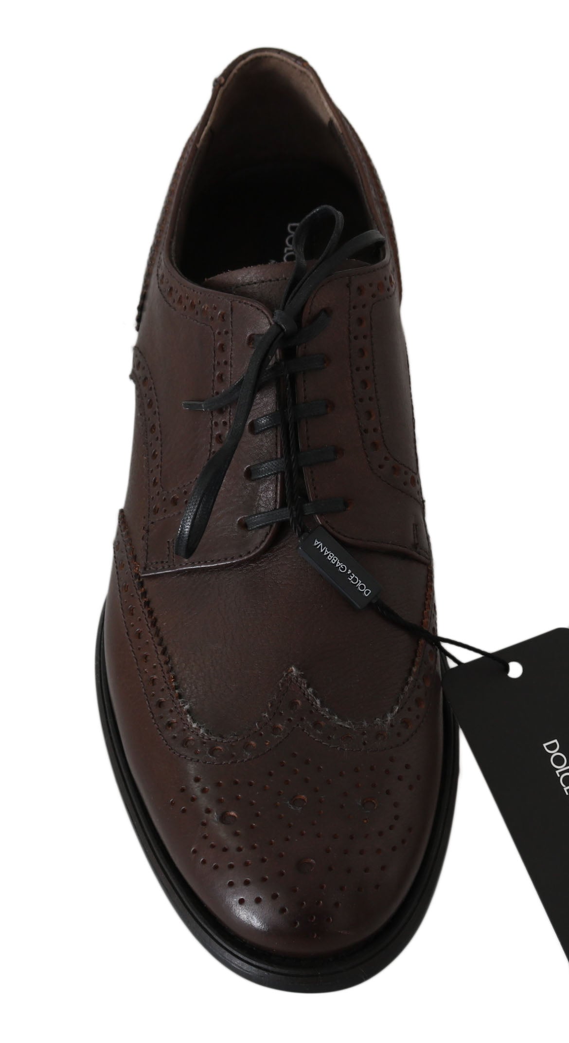 Dolce &amp; Gabbana Elegante Derby-Brogues aus braunem Leder