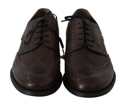 Dolce &amp; Gabbana Elegante Derby-Brogues aus braunem Leder