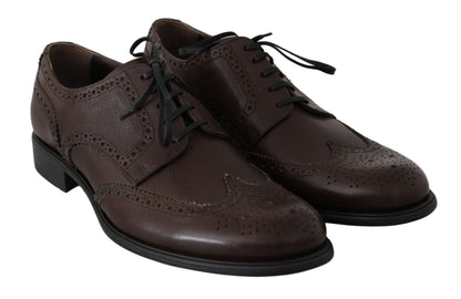 Dolce &amp; Gabbana Elegante Derby-Brogues aus braunem Leder