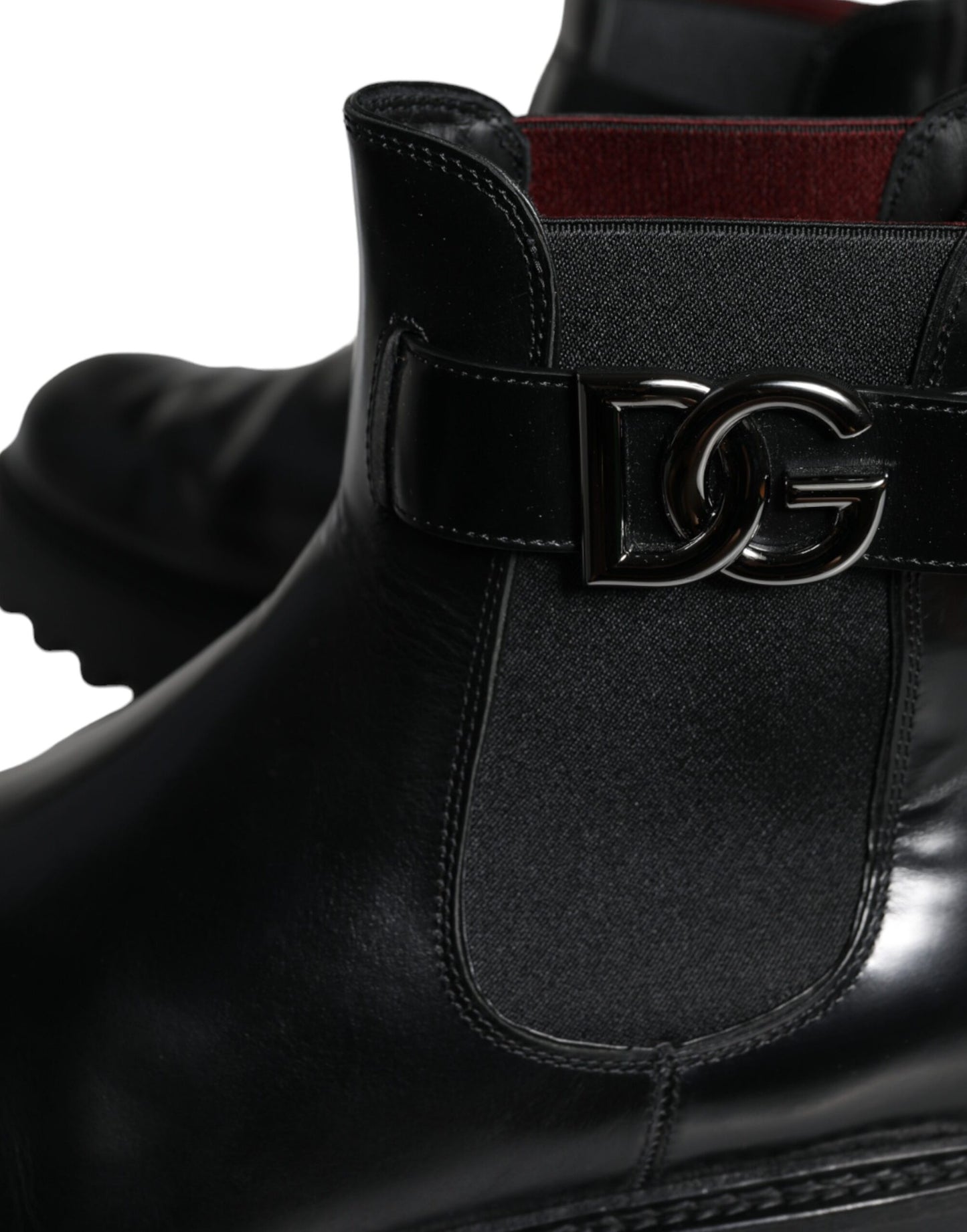 Dolce &amp; Gabbana – Chelsea-Boots mit DG-Logo und schwarzem Gürtel für Herren