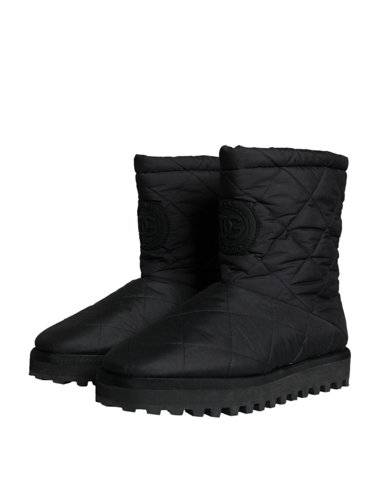 Dolce &amp; Gabbana - Schwarze, gepolsterte Nylonstiefel mit halbhohem Schaft - Herrenstiefel