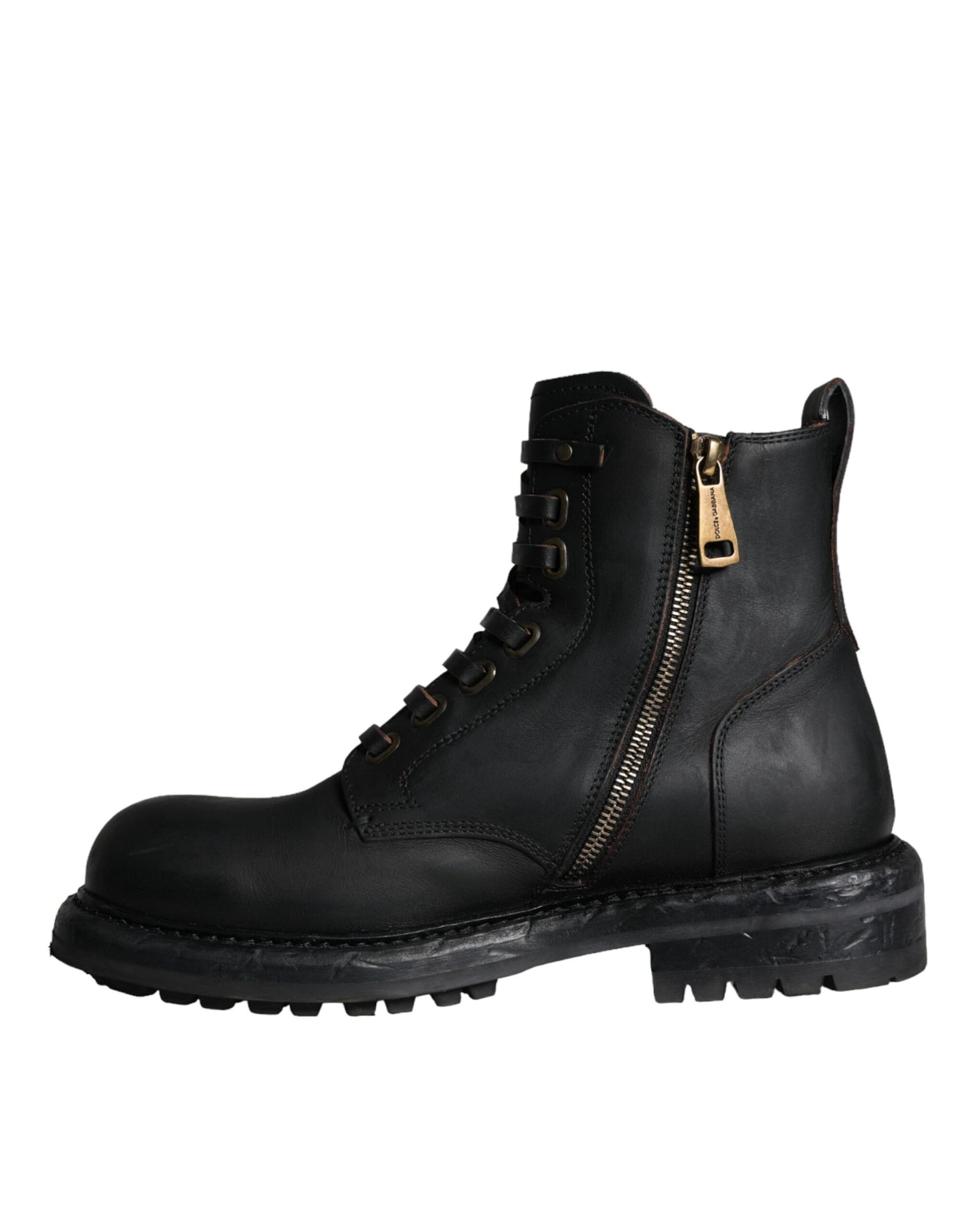 Dolce &amp; Gabbana – Schwarze, halbhohe Schnürstiefeletten Herren Schuhe