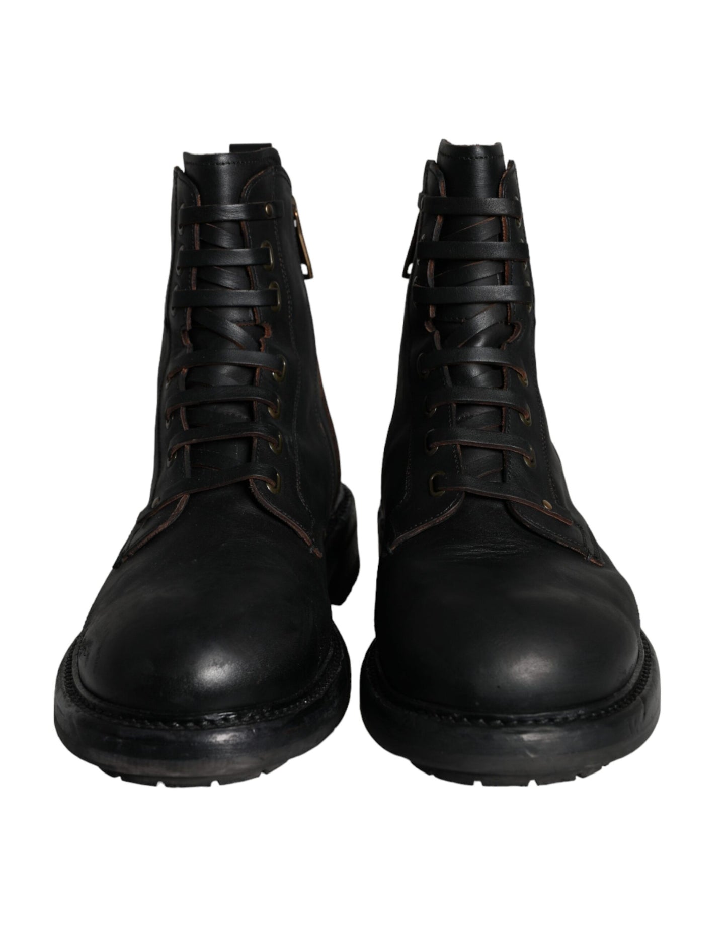 Dolce &amp; Gabbana – Schwarze, halbhohe Schnürstiefeletten Herren Schuhe