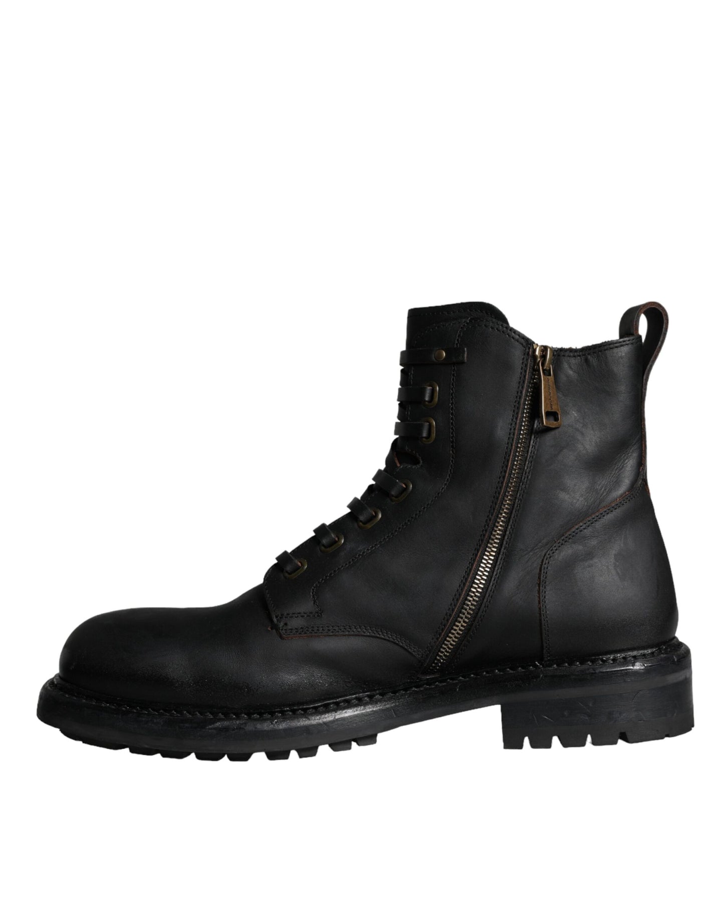 Dolce &amp; Gabbana – Schwarze, halbhohe Schnürstiefeletten Herren Schuhe