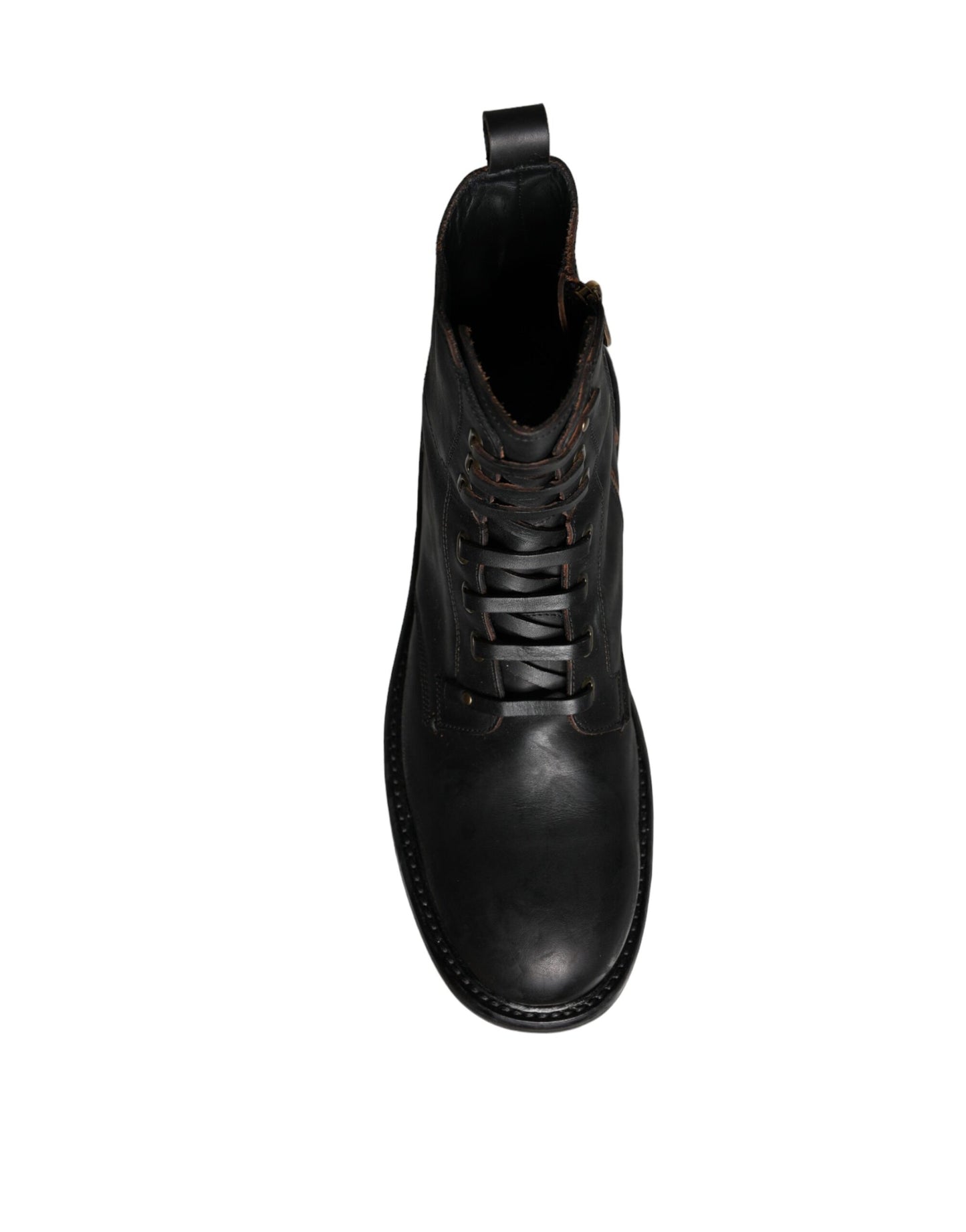 Dolce &amp; Gabbana – Schwarze, halbhohe Schnürstiefeletten Herren Schuhe