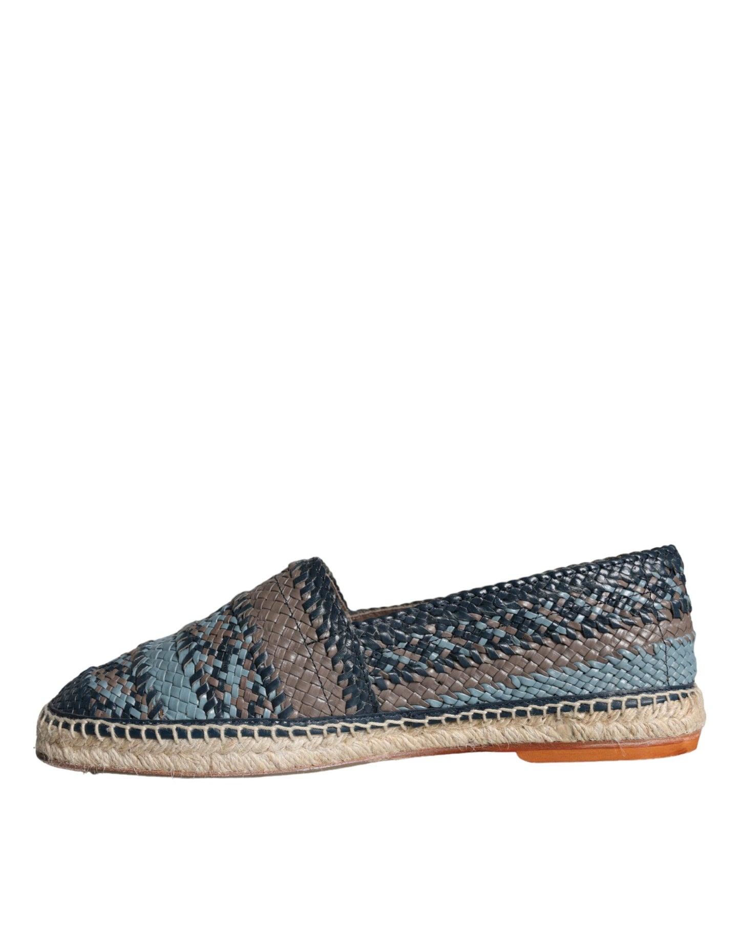 Dolce &amp; Gabbana Espadrilles aus gewebtem Buffalo-Leder in Blaugrau