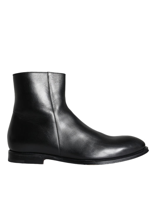 Dolce &amp; Gabbana Stiefeletten aus schwarzem Kalbsleder für Herren