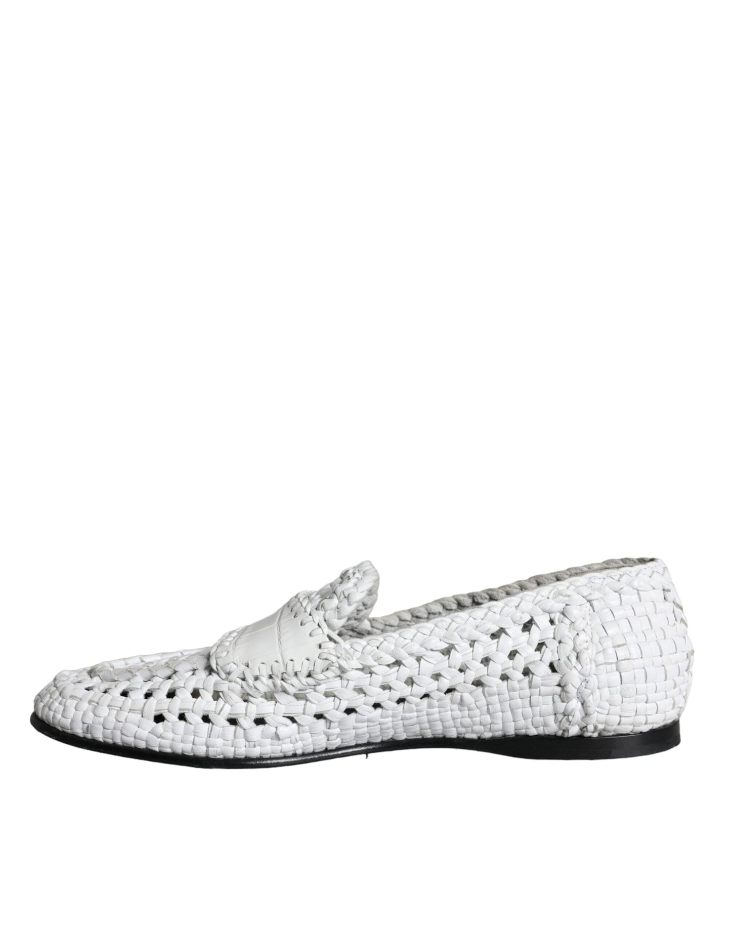 Dolce &amp; Gabbana Slipper aus gewebtem Leder in Weiß Herren Schuhe