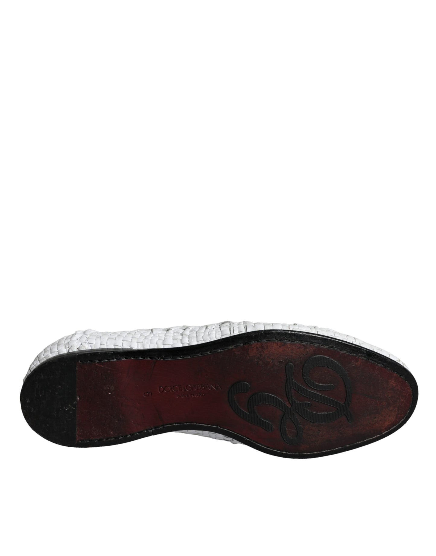 Dolce &amp; Gabbana Slipper aus gewebtem Leder in Weiß Herren Schuhe