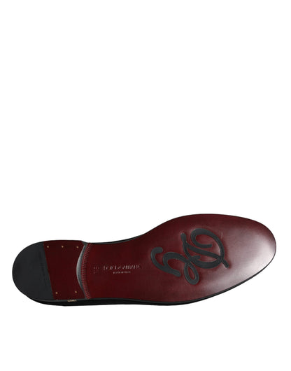 Dolce &amp; Gabbana – Formelle Slipper aus schwarzem Wildleder