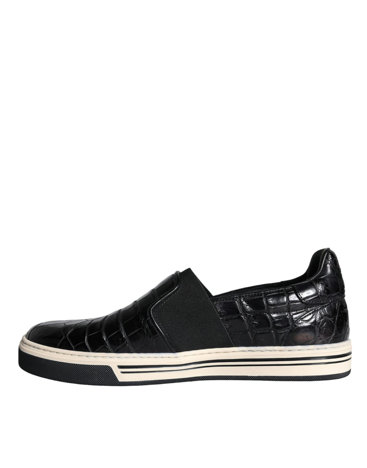 Dolce &amp; Gabbana Schwarze Leder Slipper Hausschuhe Freizeitschuhe