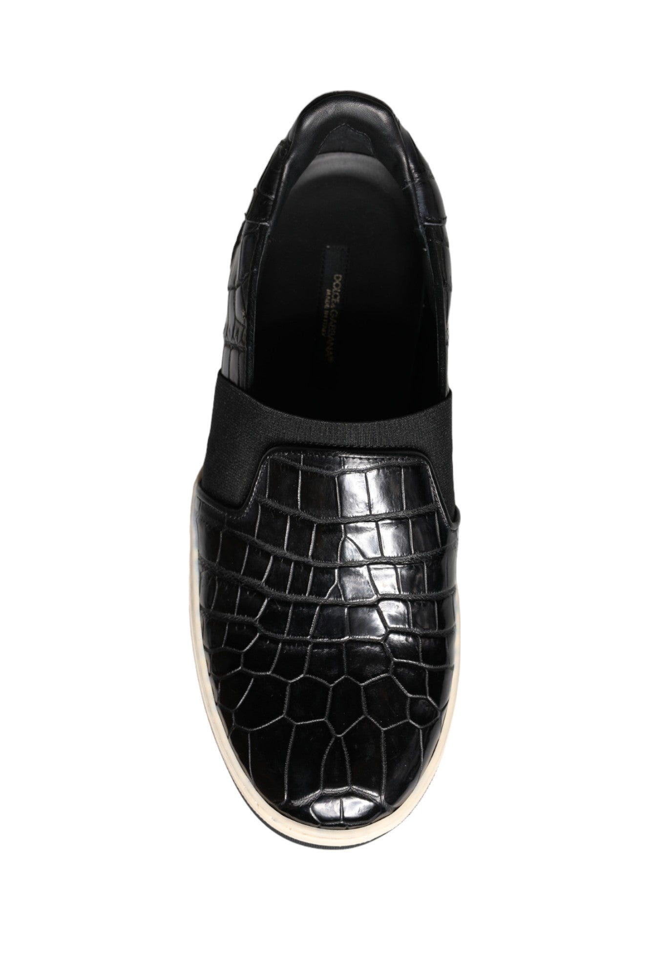 Dolce &amp; Gabbana Schwarze Leder Slipper Hausschuhe Freizeitschuhe