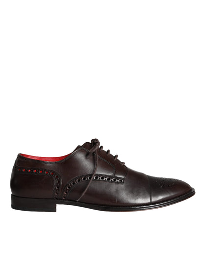 Dolce &amp; Gabbana – Oxford-Schnürschuhe aus braunem Kalbsleder