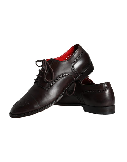 Dolce &amp; Gabbana – Oxford-Schnürschuhe aus braunem Kalbsleder