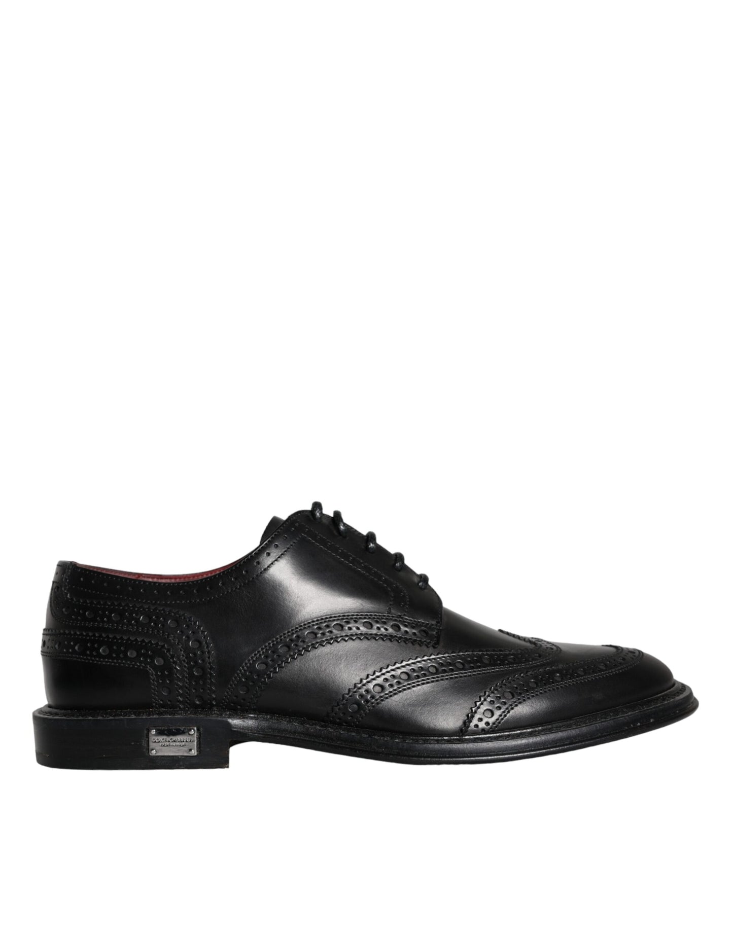 Dolce &amp; Gabbana – Formelle Oxford-Schuhe aus schwarzem Leder mit Flügelkappe für Herren