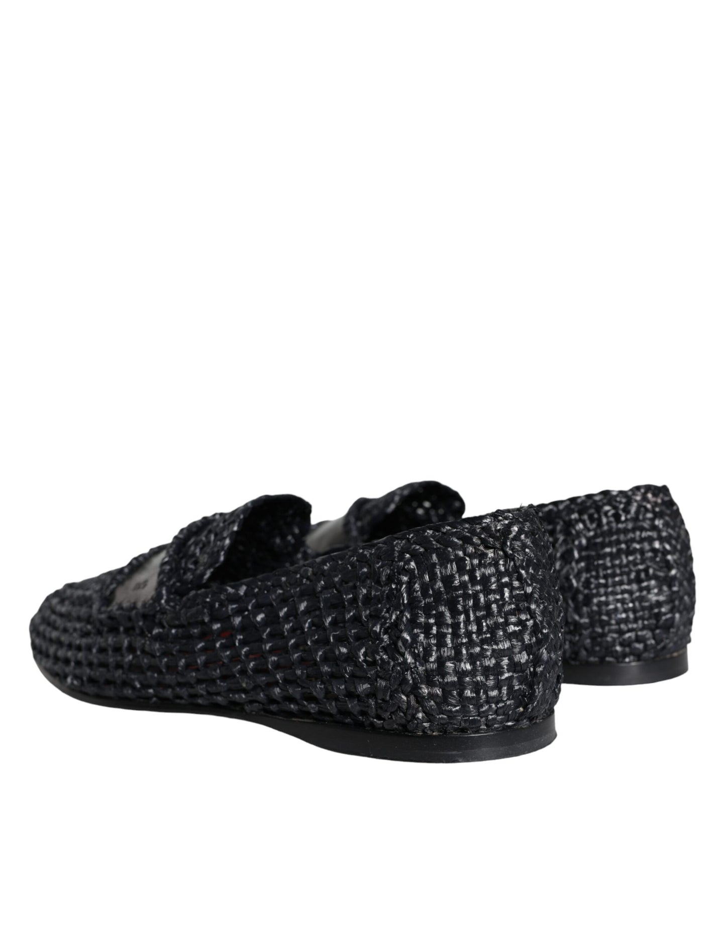 Dolce &amp; Gabbana – Schwarze Slipper aus gewebtem Bast Herren Schuhe