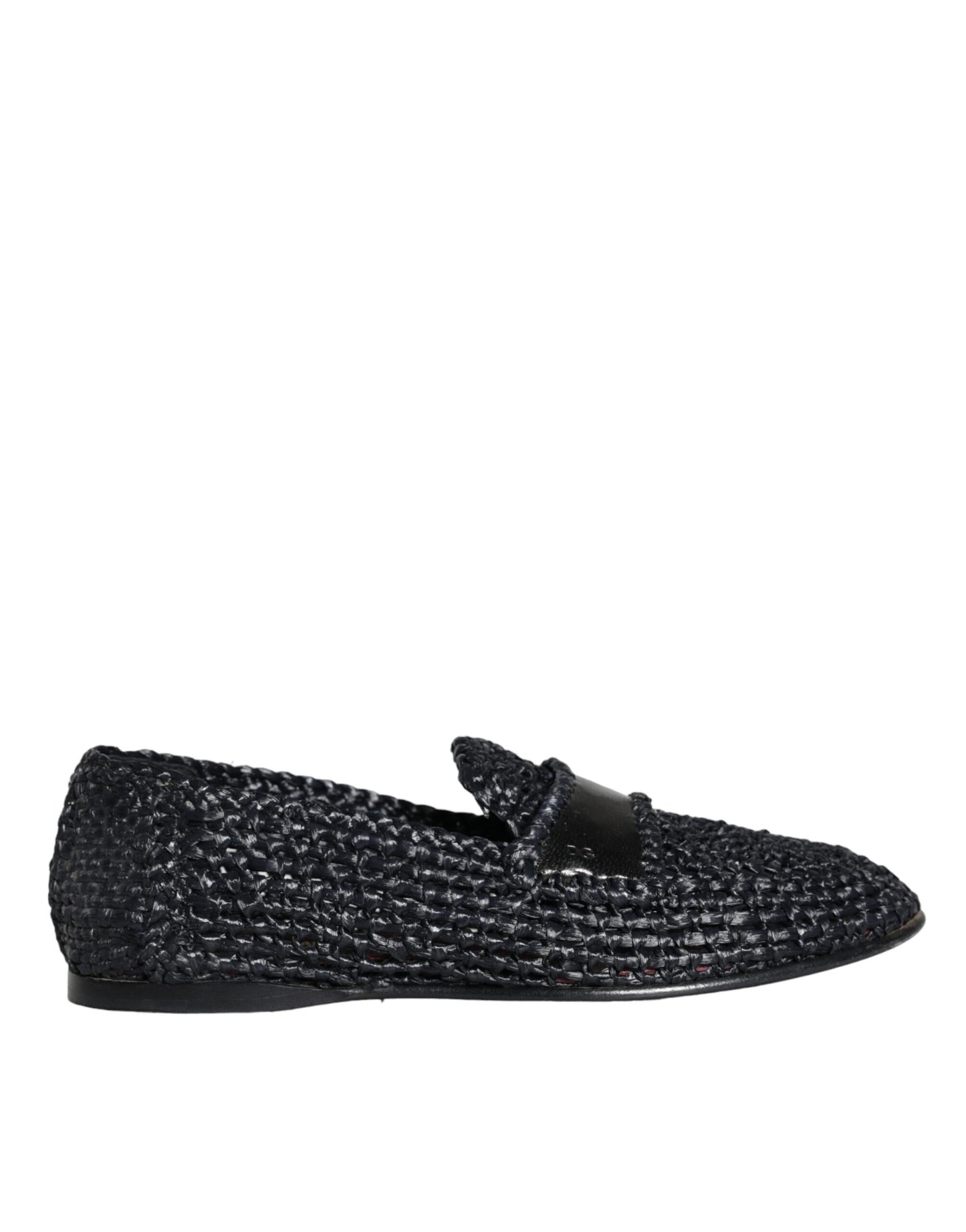 Dolce &amp; Gabbana – Schwarze Slipper aus gewebtem Bast Herren Schuhe